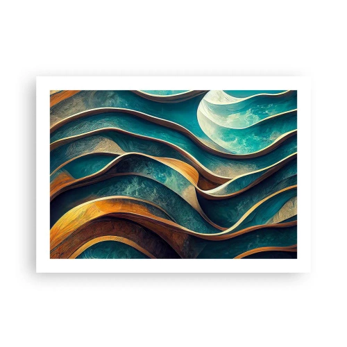 Poster - Blaue Mäander - 70x50 cm