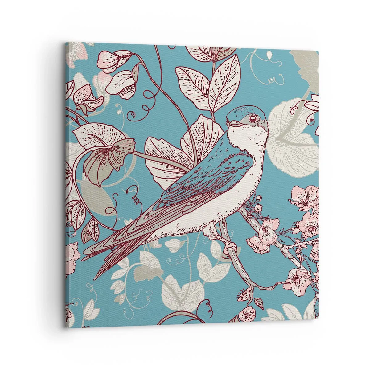 Bild auf Leinwand - Leinwandbild - Im Weißholz von Rot und Silber - 60x60 cm