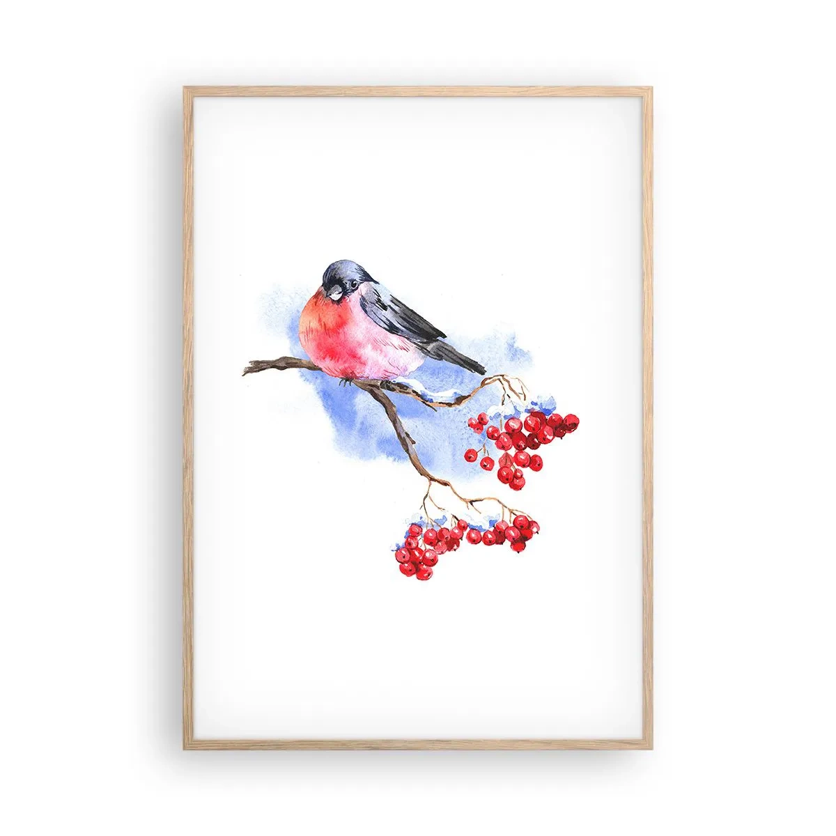 Poster in einem Rahmen aus heller Eiche - Winter in Farbe - 70x100 cm