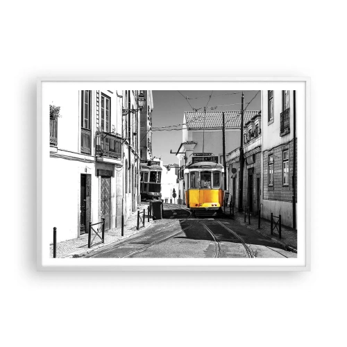 Poster in einem weißen Rahmen - Der Geist von Lissabon - 100x70 cm