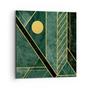 Bild auf Leinwand - Leinwandbild - Dynamik von Gold und Azurblau - 70x70 cm