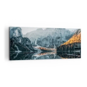 Bild auf Leinwand - Leinwandbild - Spiegellandschaft - 100x40 cm