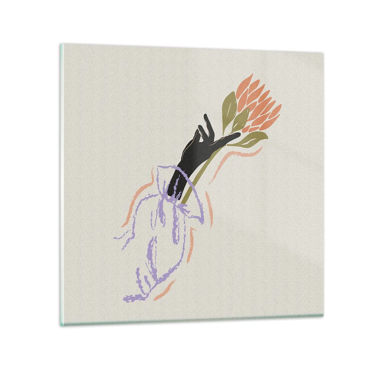 Glasbild - Bild auf glas - Schwesterliche Berührung - 40x40 cm