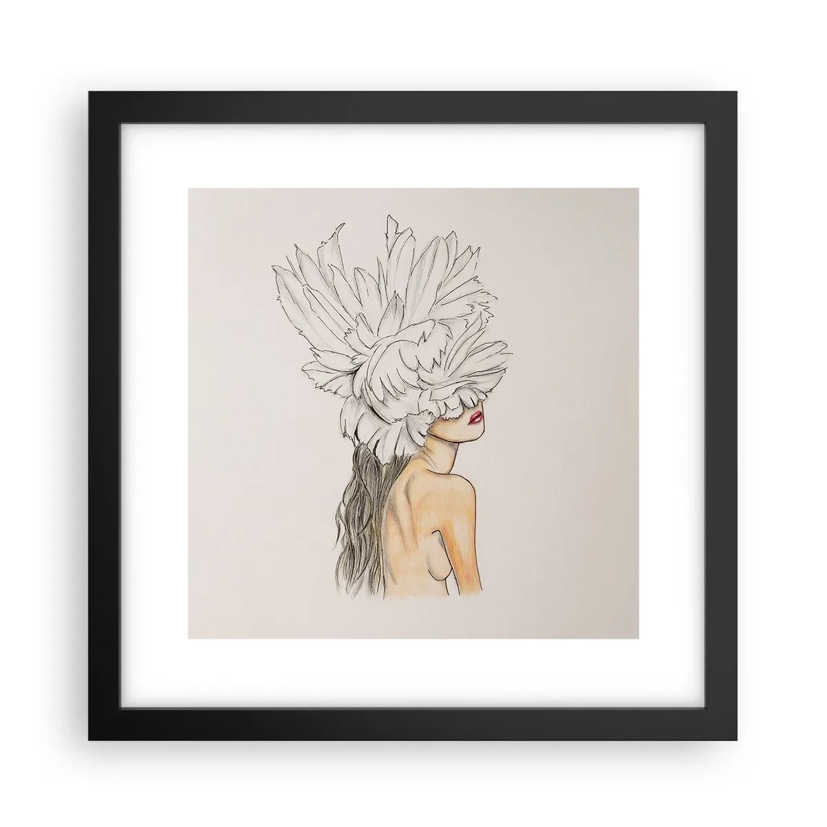 Poster in einem schwarzem Rahmen - Gekrönte Schönheit - 30x30 cm
