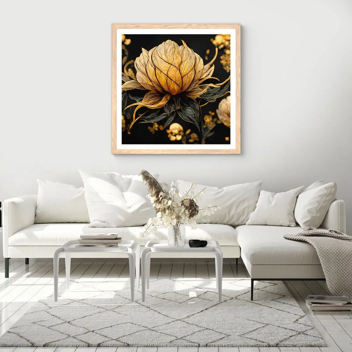 Poster in einem Rahmen aus heller Eiche - Subtile Zerbrechlichkeit - 60x60 cm