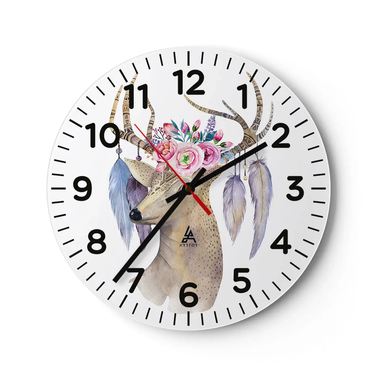 Wanduhr - Glasuhr - Seelenführer - sanft, unschuldig - 40x40 cm
