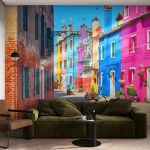 Selbstklebende Fototapete Deluxe Sticker - Städtchen "Zu Papageien" - Stadt, Italien, Die Architektur - 300x210 cm