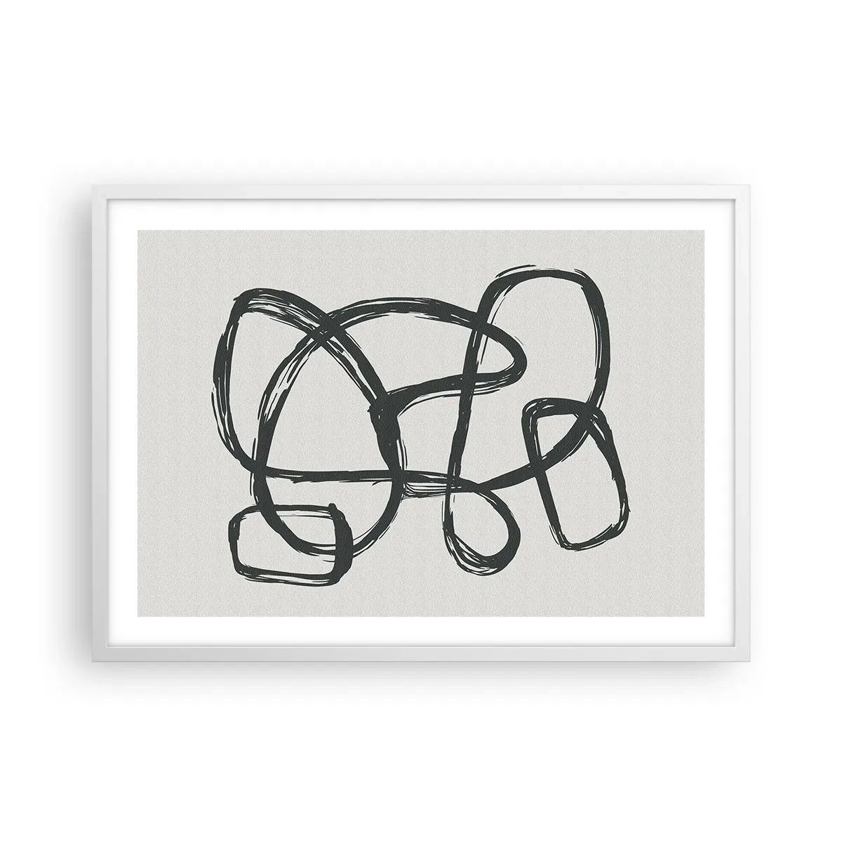 Poster in einem weißen Rahmen - Schleifenabstraktion - 70x50 cm