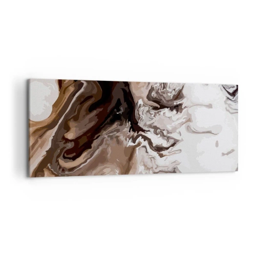 Bild auf Leinwand - Leinwandbild - Abstraktion in Brauntönen mit dynamischen Linien - 120x50cm - Farbkontrast - Moderne Wanddekoration für Wohnzimmer und Schlafzimmer ARTTOR