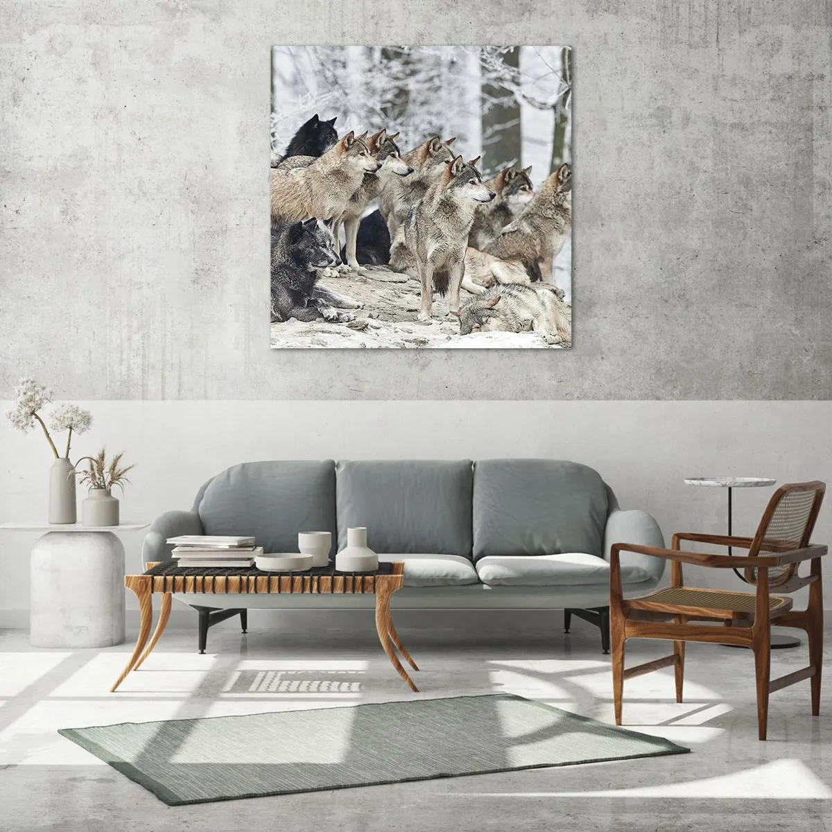 Glasbild - Bild auf glas - Familie und Freunde - 50x50 cm