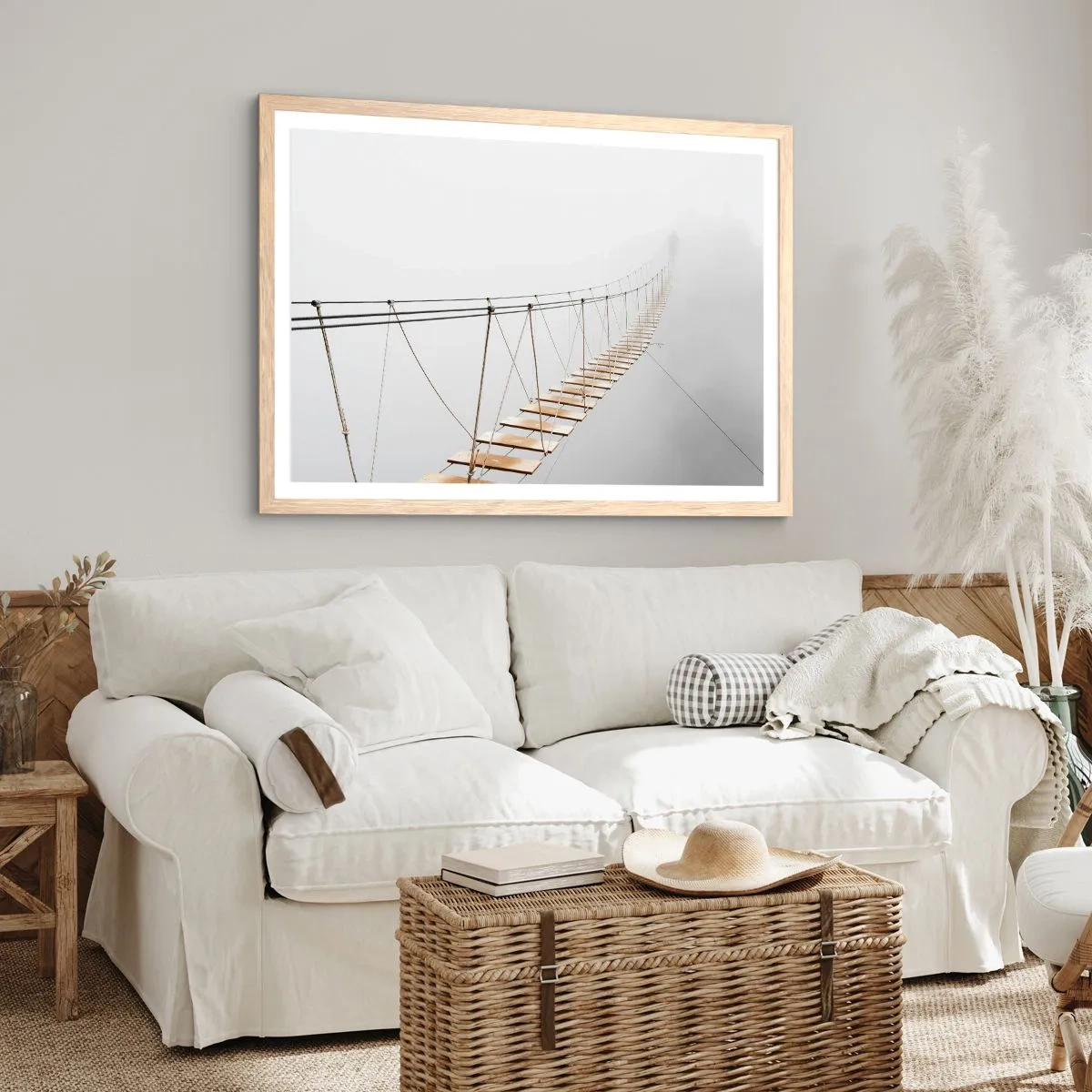 Poster in einem Rahmen aus heller Eiche - Wohin wird es dich führen? - 70x50 cm