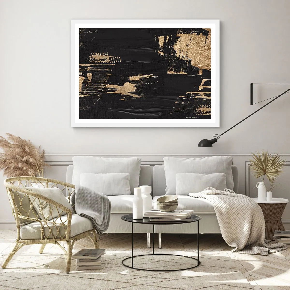 Poster in einem weißen Rahmen - Spur einer Berührung - 50x40 cm