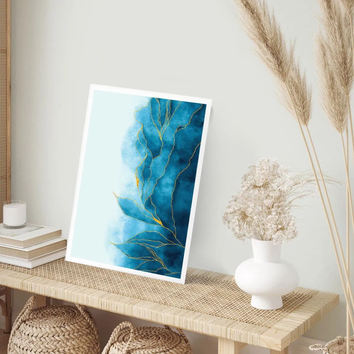 Poster - Blau im Gold - 70x100 cm