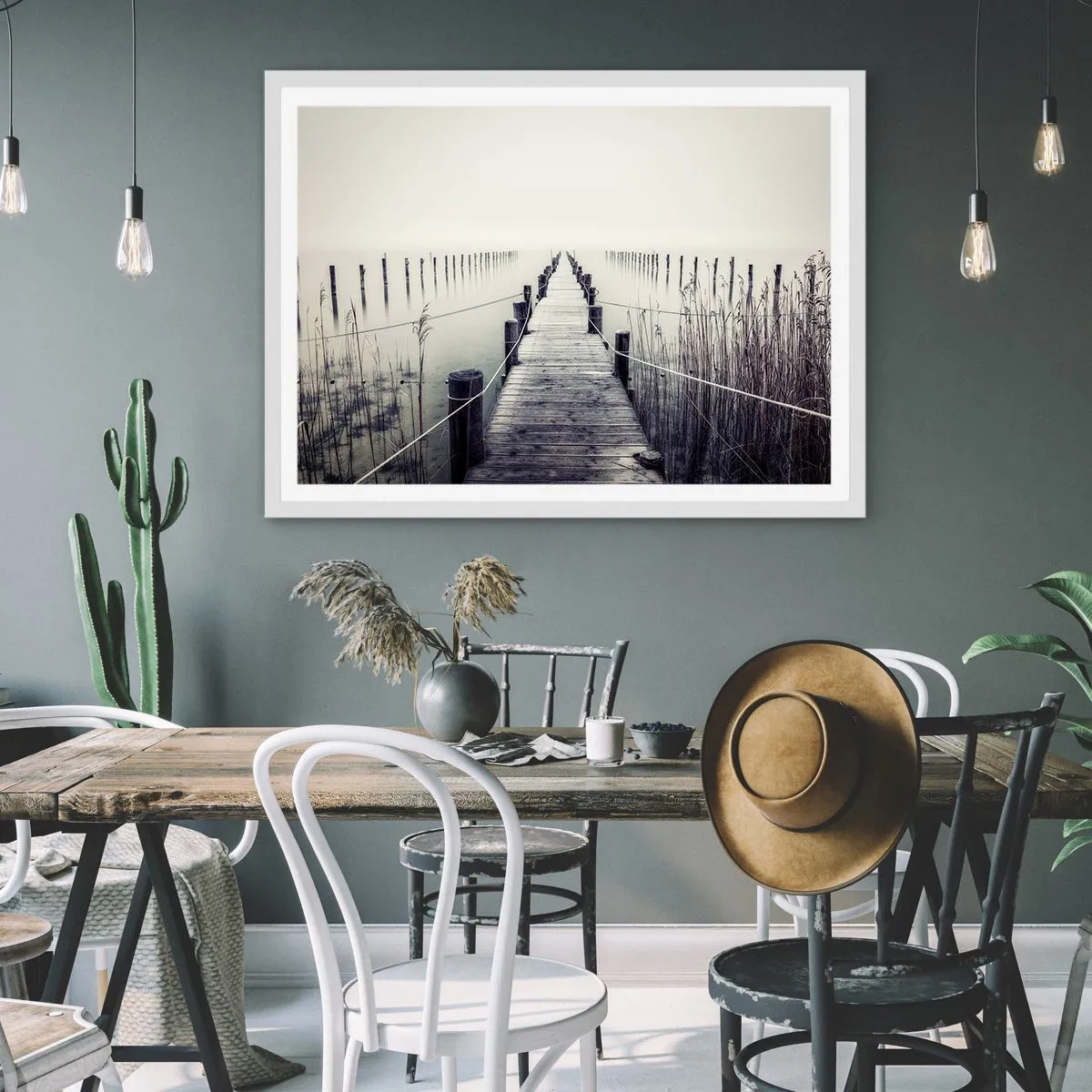 Poster in einem weißen Rahmen - Tauchen Sie in Ruhe ein - 91x61 cm