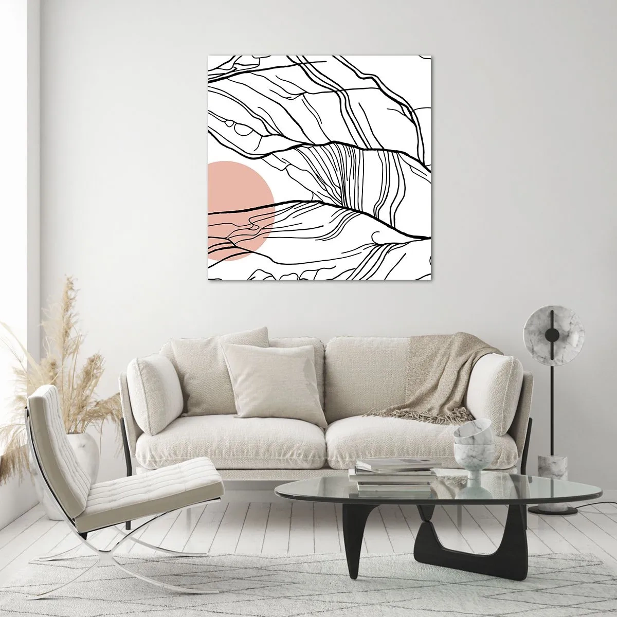 Glasbild - Bild auf glas - In einem Netz aus Zweigen - 60x60 cm