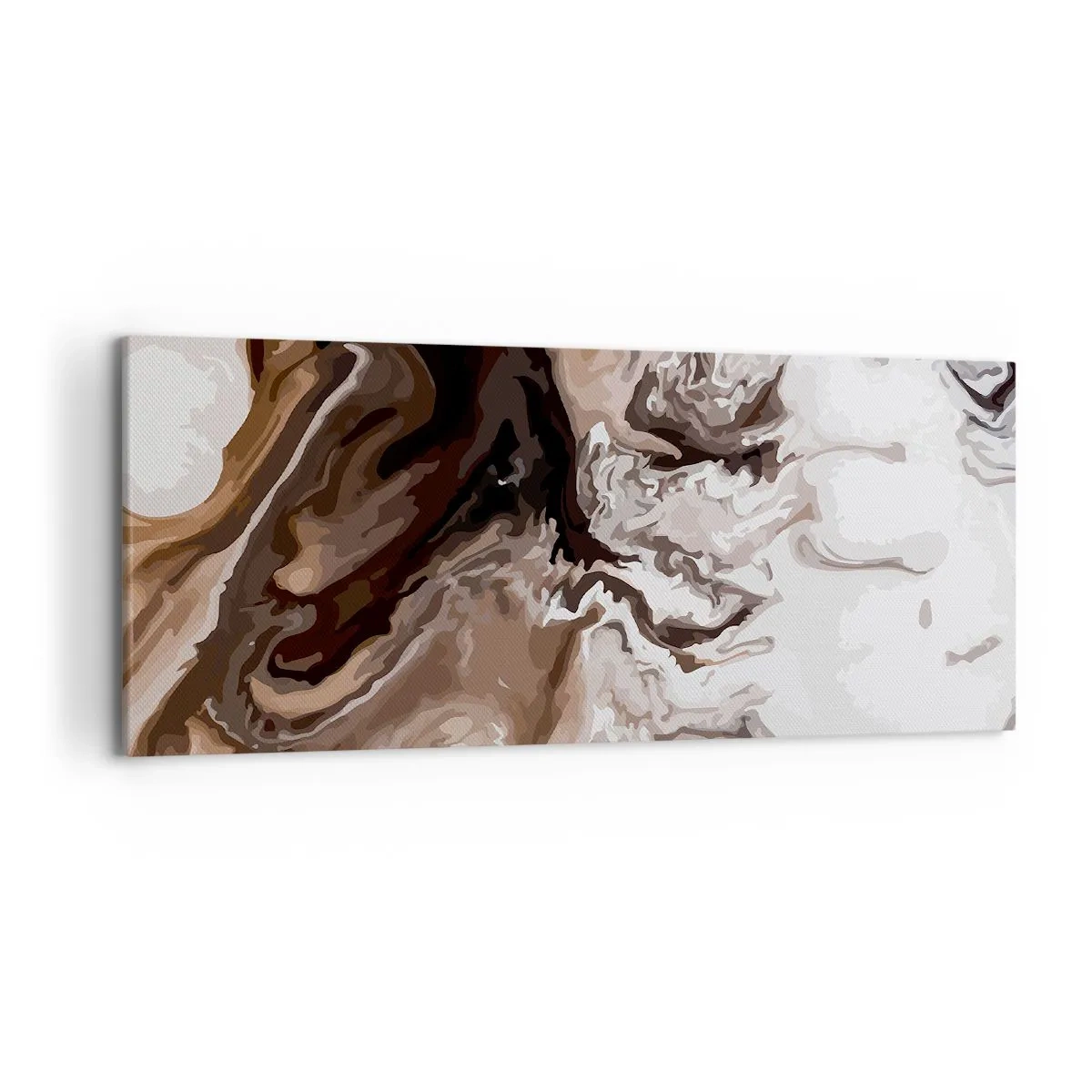 Bild auf Leinwand - Leinwandbild - Abstraktion in Brauntönen mit dynamischen Linien - 120x50cm - Farbkontrast - Moderne Wanddekoration für Wohnzimmer und Schlafzimmer ARTTOR