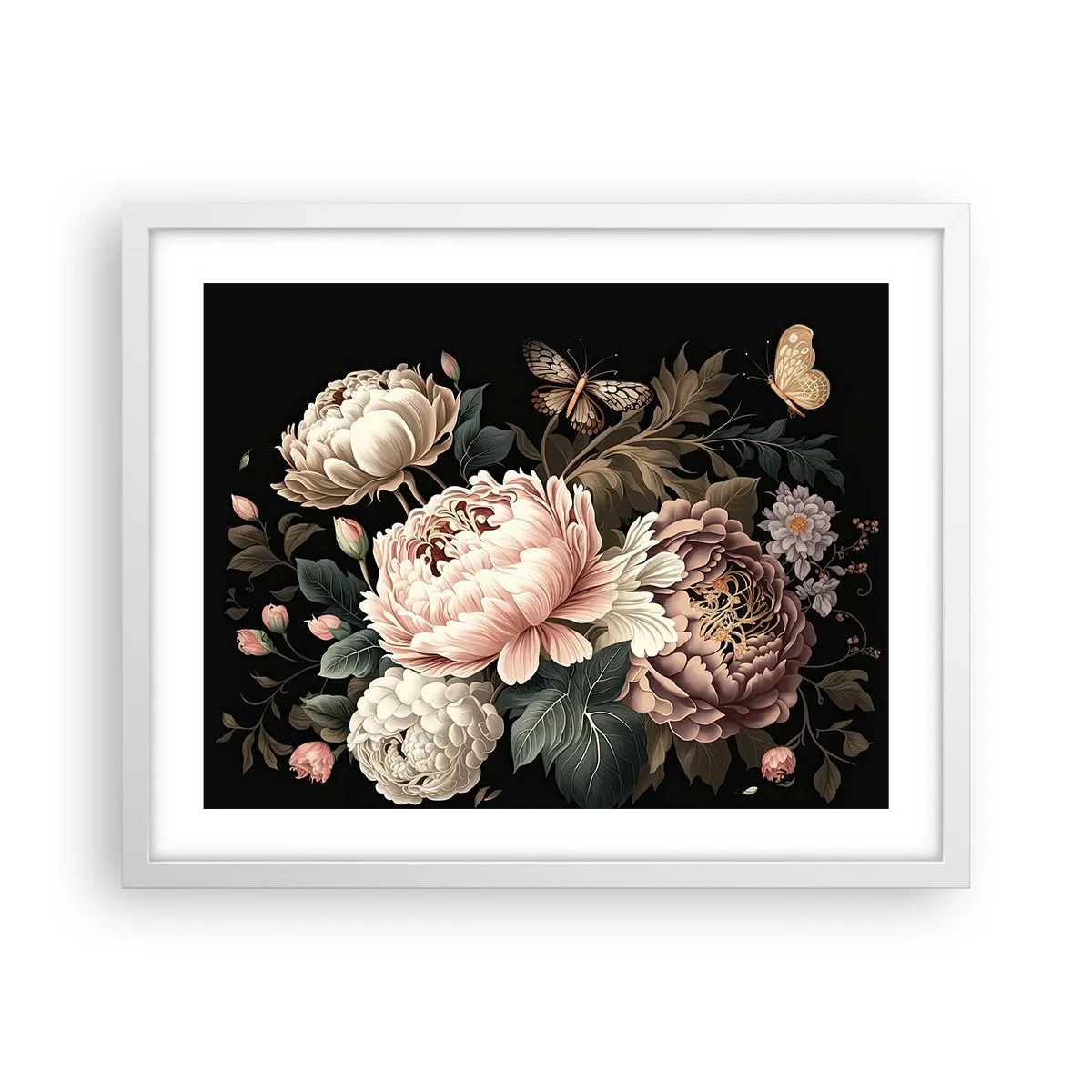 Poster in einem weißen Rahmen - Im Barockstil - 50x40 cm