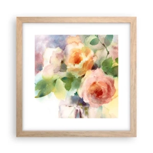 Poster in einem Rahmen aus heller Eiche - Zart wie Aquarell - 30x30 cm