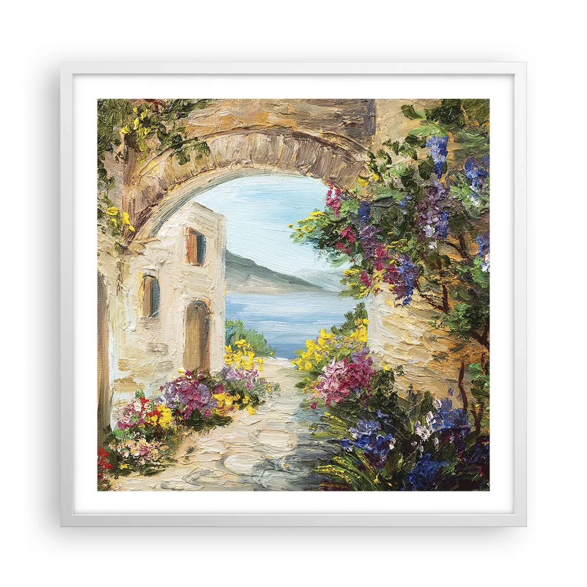 Poster in einem weißen Rahmen - Charme einer Küstenprovinz - 60x60 cm