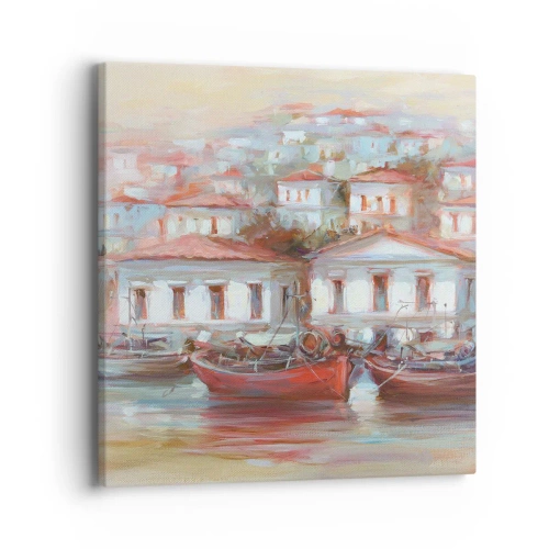 Bild auf Leinwand - Leinwandbild - Glückliche Stadt - 40x40 cm