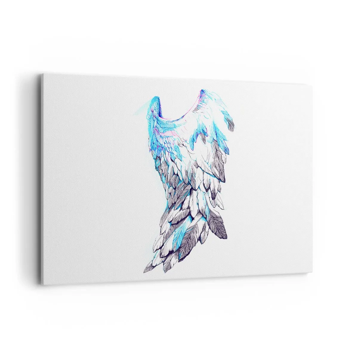 Bild auf Leinwand - Leinwandbild - Zarte Engelsflügel in Pastelltönen - 120x80cm - Ich brauche Flügel - Moderne Wanddekoration für Wohnzimmer und Schlafzimmer ARTTOR