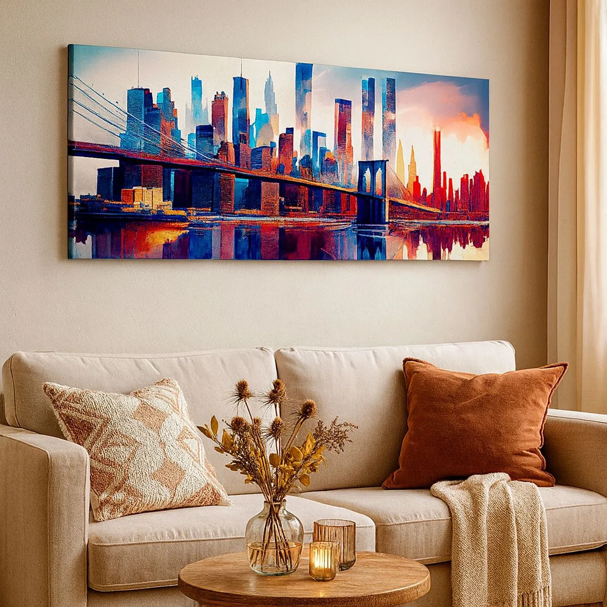 Bild auf Leinwand - Leinwandbild - Traumhaftes New York - 100x40 cm