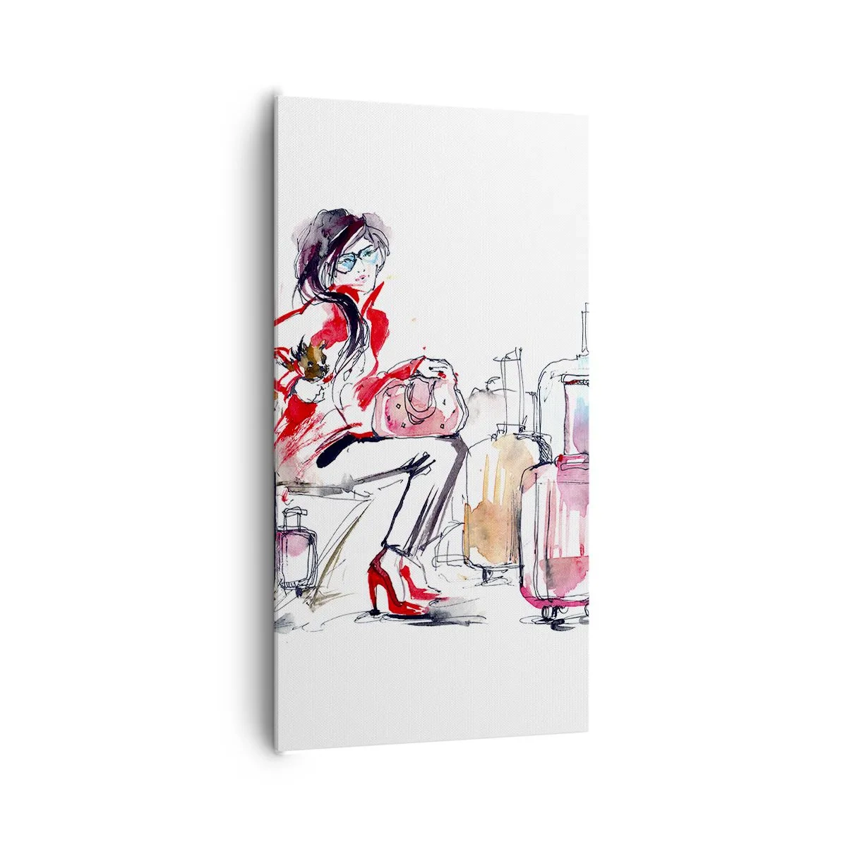 Bild auf Leinwand - Leinwandbild - Setzen wir uns vor der Reise hin - 65x120 cm