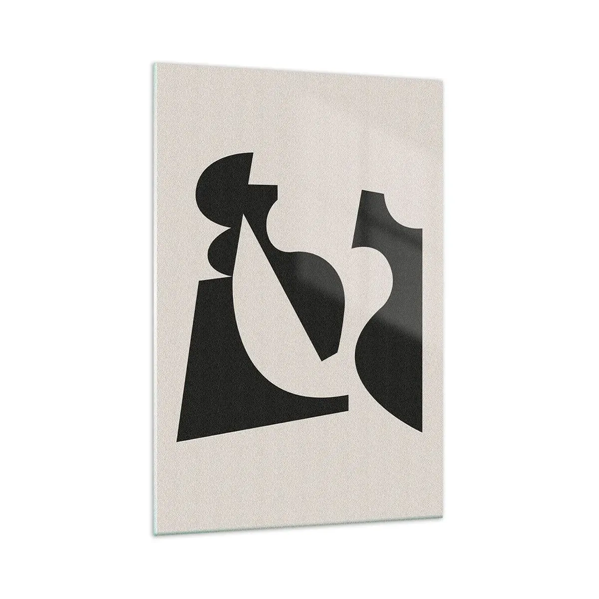 Glasbild - Bild auf glas - Abstrakte geometrische Komposition in Schwarz und Weiß - 70x100cm - Zum Selbstbauen - Moderne Wanddekoration für Wohnzimmer und Schlafzimmer ARTTOR
