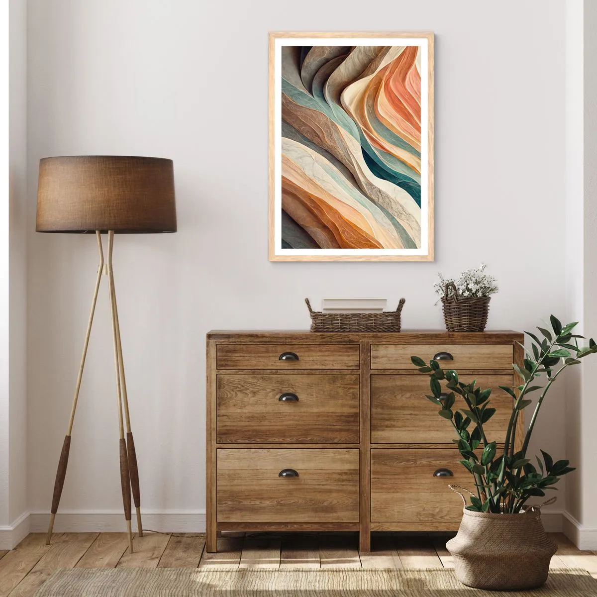 Poster in einem Rahmen aus heller Eiche - Moment vor der Veränderung - 70x100 cm