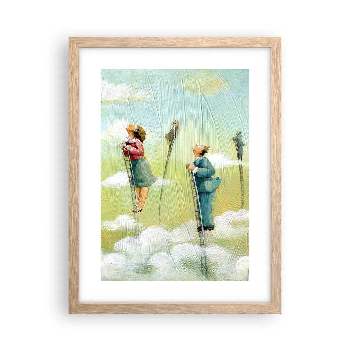 Poster in einem Rahmen aus heller Eiche - Hinter deinem Traum - 30x40 cm