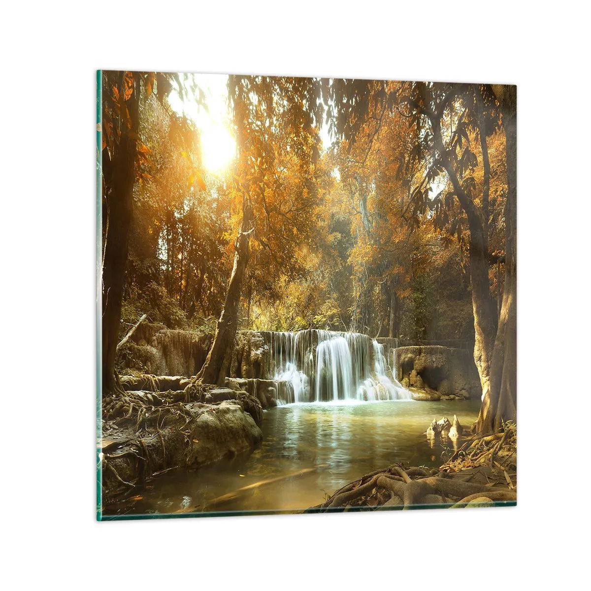 Glasbild - Bild auf glas - Parkkaskade - 40x40 cm