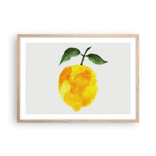 Poster in einem Rahmen aus heller Eiche - So schmeckt man die Sonne - 70x50 cm