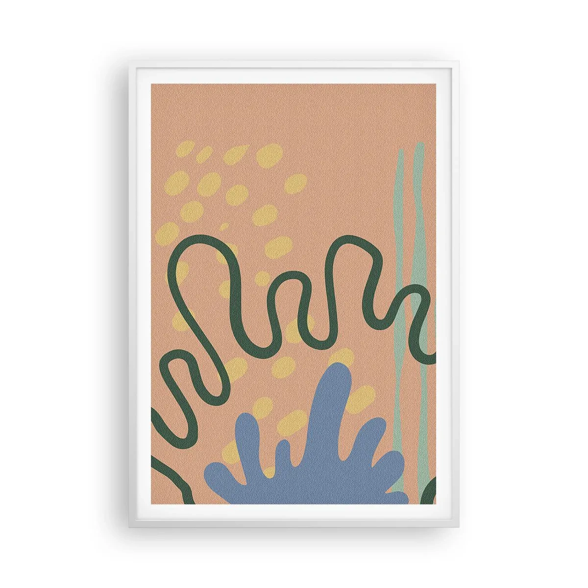 Poster in einem weißen Rahmen - Abstraktion: Vielfalt der Natur - 70x100 cm