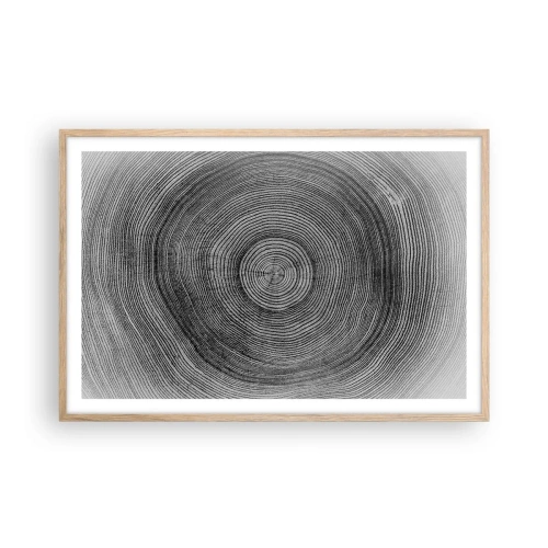 Poster in einem Rahmen aus heller Eiche - Zeichen der Zeit - 91x61 cm