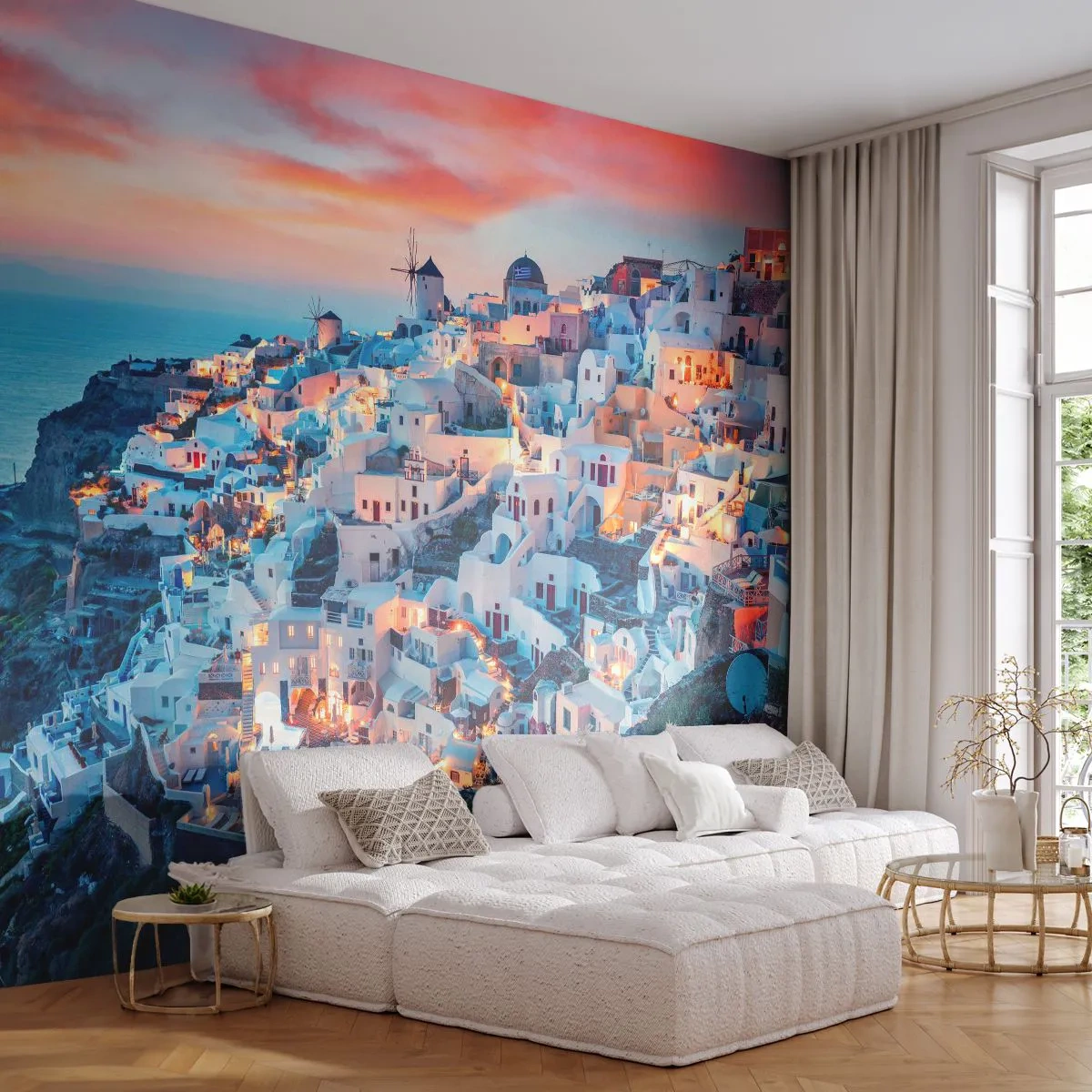 Fototapete Premium Sand - Dein toller griechischer Urlaub - Landschaft, Griechenland, Santorin - 500x350 cm