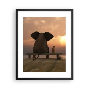 Poster in einem schwarzem Rahmen - Es tut gut zusammen zu schweigen - 40x50 cm