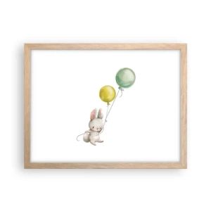 Poster in einem Rahmen aus heller Eiche - Ich werde auch fliegen! - 40x30 cm