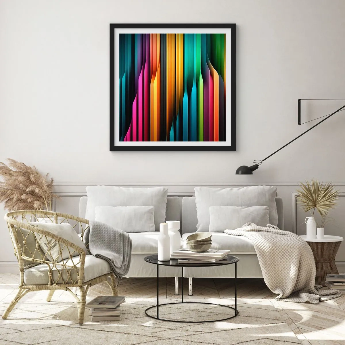 Poster in einem schwarzem Rahmen - Lichtorgan - 30x30 cm