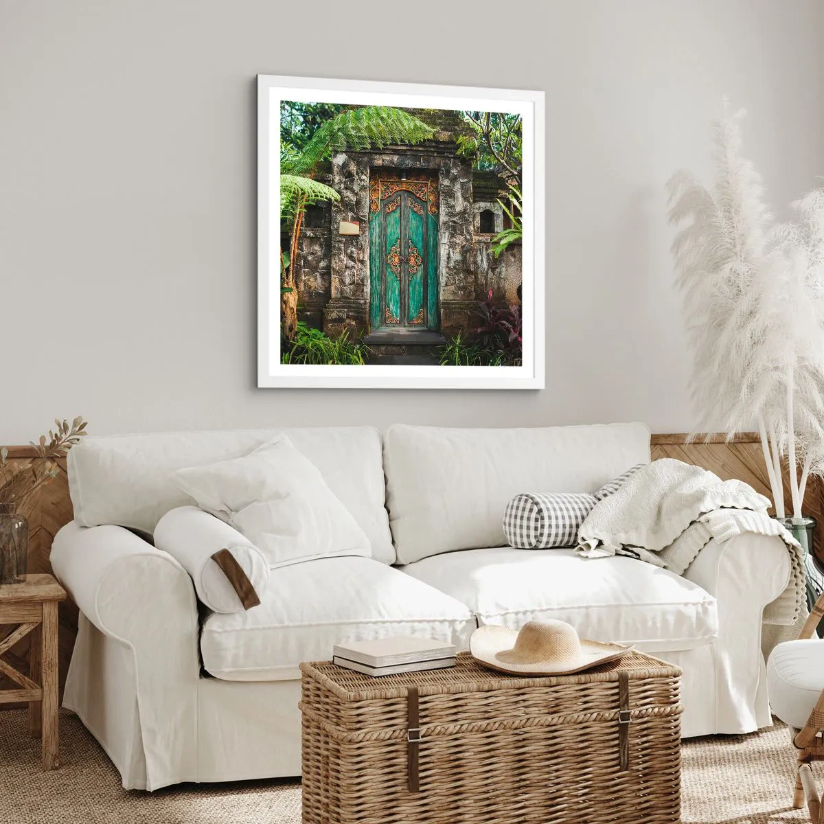 Poster in einem weißen Rahmen - Eine Tür zu einer exotischen Welt - 30x30 cm