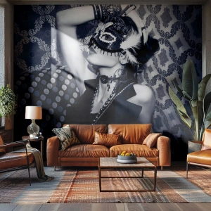 Maßgeschneiderte Fototapete Premium Canvas - Dekorationen, Ornamente, Muster ... - Frau, Venezianische Maske, Modell