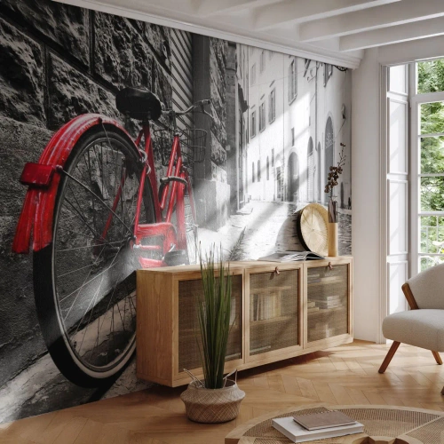 Selbstklebende Fototapete Deluxe Sticker - Wahre Schönheit wird nicht alt - Stadt, Die Architektur, Fahrrad - 500x350 cm