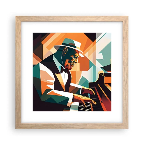 Poster in einem Rahmen aus heller Eiche - Alles vom Jazz - 30x30 cm