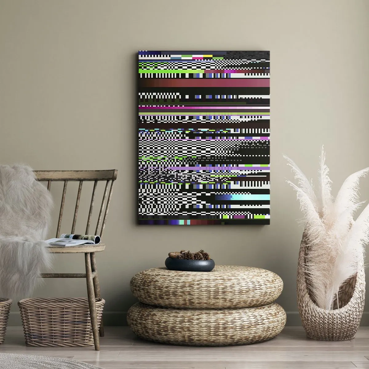 Bild auf Leinwand - Leinwandbild - Das Kontrollbild der Realität - 65x120 cm