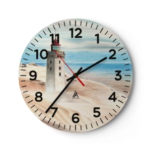 Wanduhr - Glasuhr - Immer aufs Meer starrend - 40x40 cm