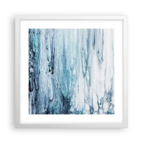 Poster in einem weißen Rahmen - Blaue Eiszapfen - 40x40 cm