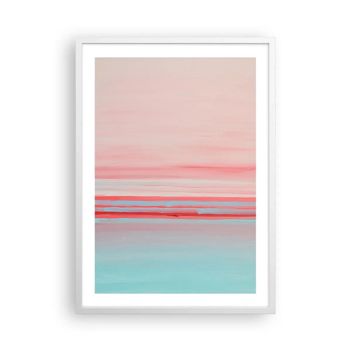 Poster in einem weißen Rahmen - Abstraktion im Morgengrauen - 50x70 cm