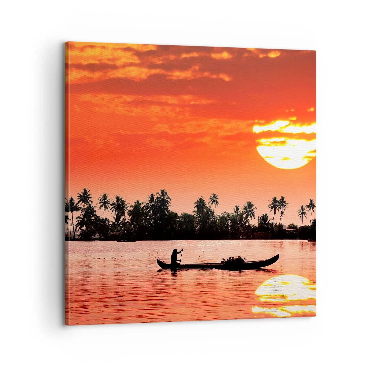 Bild auf Leinwand - Leinwandbild - Die Ruhe der Tropen bei Sonnenuntergang - 60x60 cm