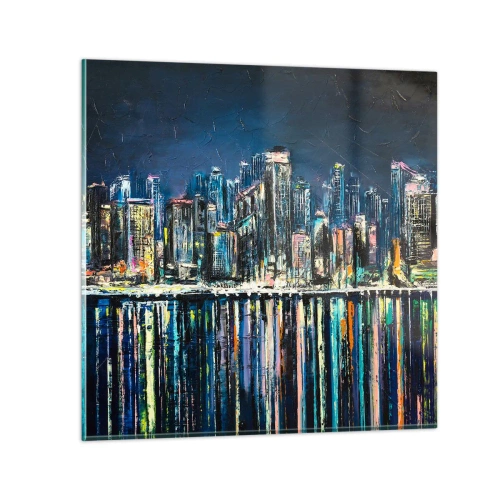 Glasbild - Bild auf glas - Kaskade von Lichtern - 30x30 cm