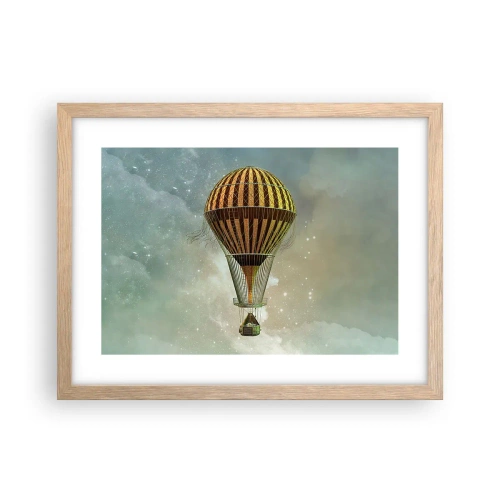 Poster in einem Rahmen aus heller Eiche - Pionierflüge - 40x30 cm