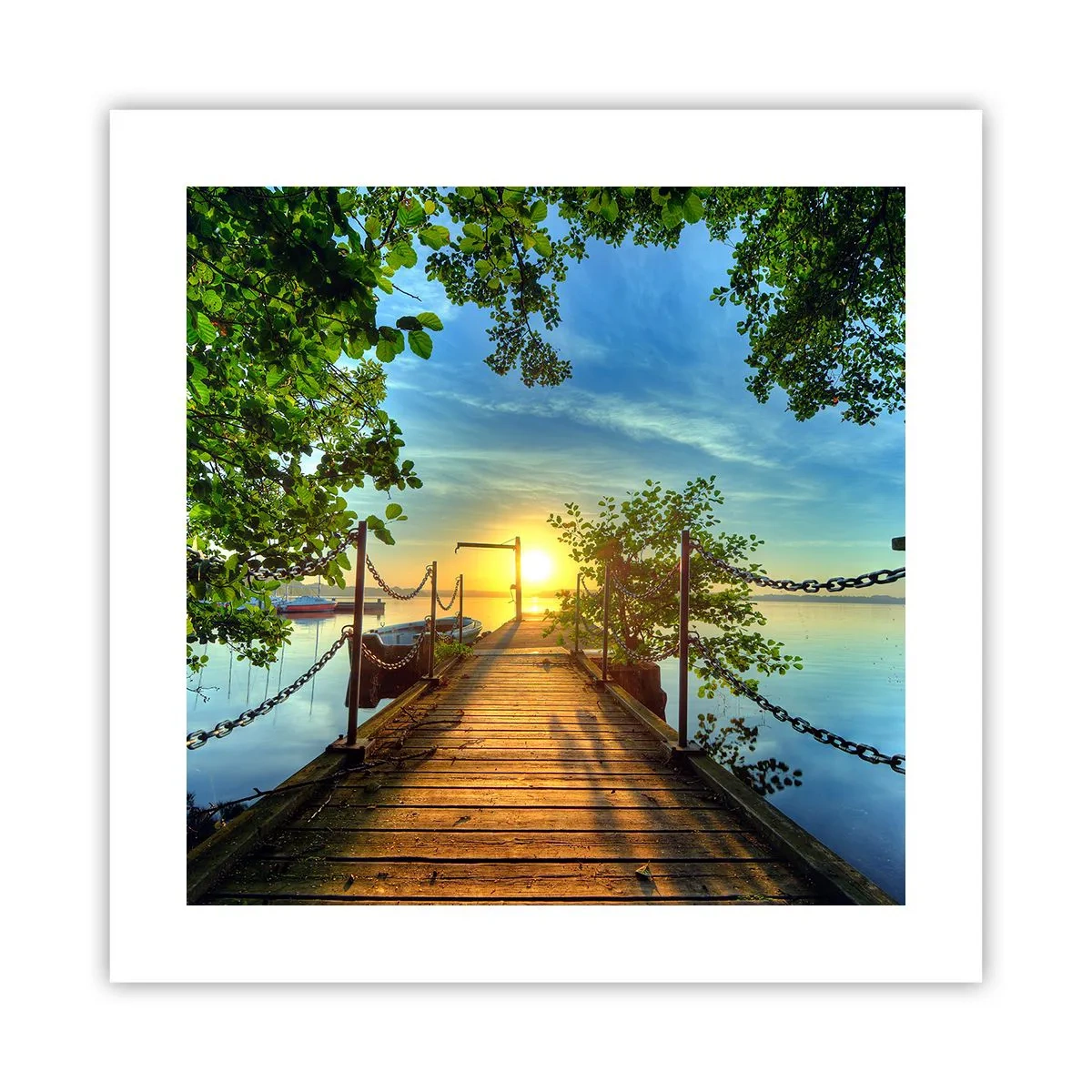 Poster - Westen auf dem Wasser - 40x40 cm